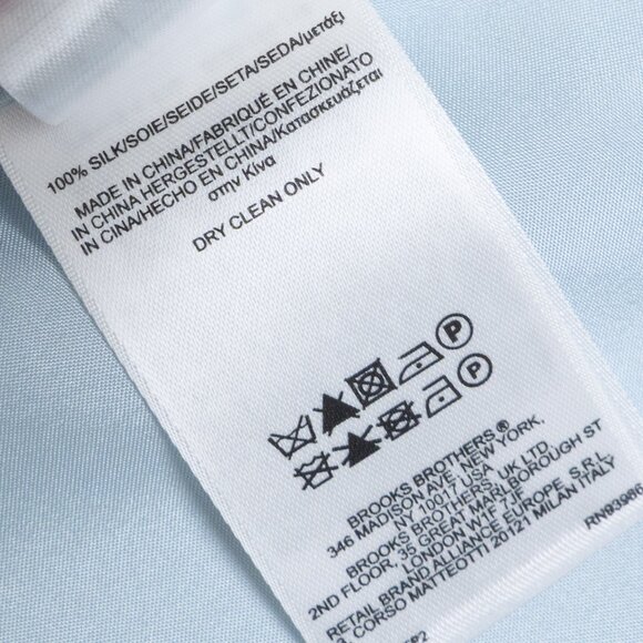 Brooks Brothers 100% Silk Cowl Neck Blouse Light Blue Size 10 - Picture 11 of 11